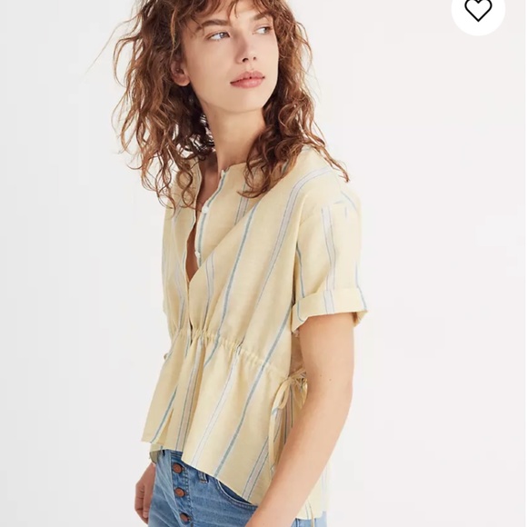 Drawstring-Waist Shirt in Atlantic Stripe - Picture 1 of 4